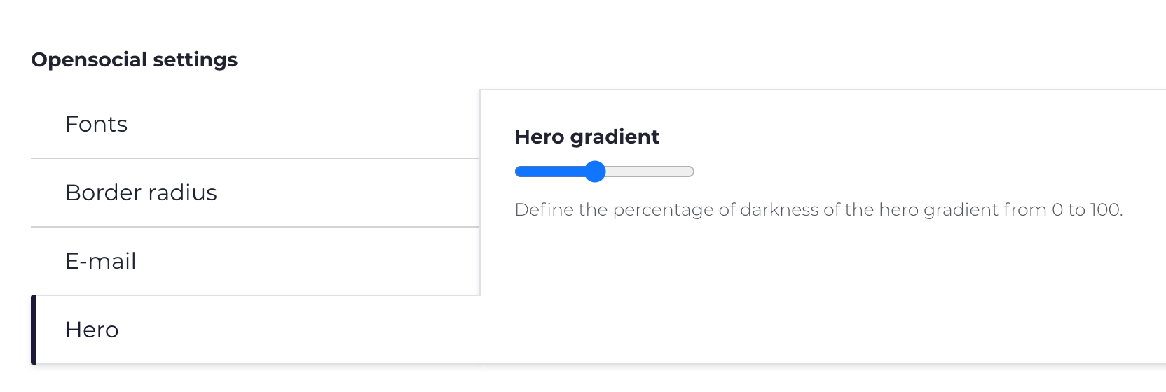 Hero gradient settings