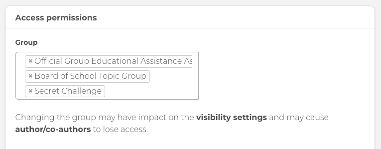 Posting access permissions for cross-posting