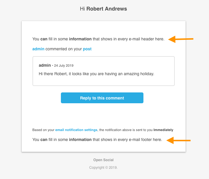 header and footer in email