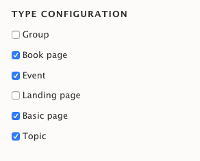 Enable tagging per content type