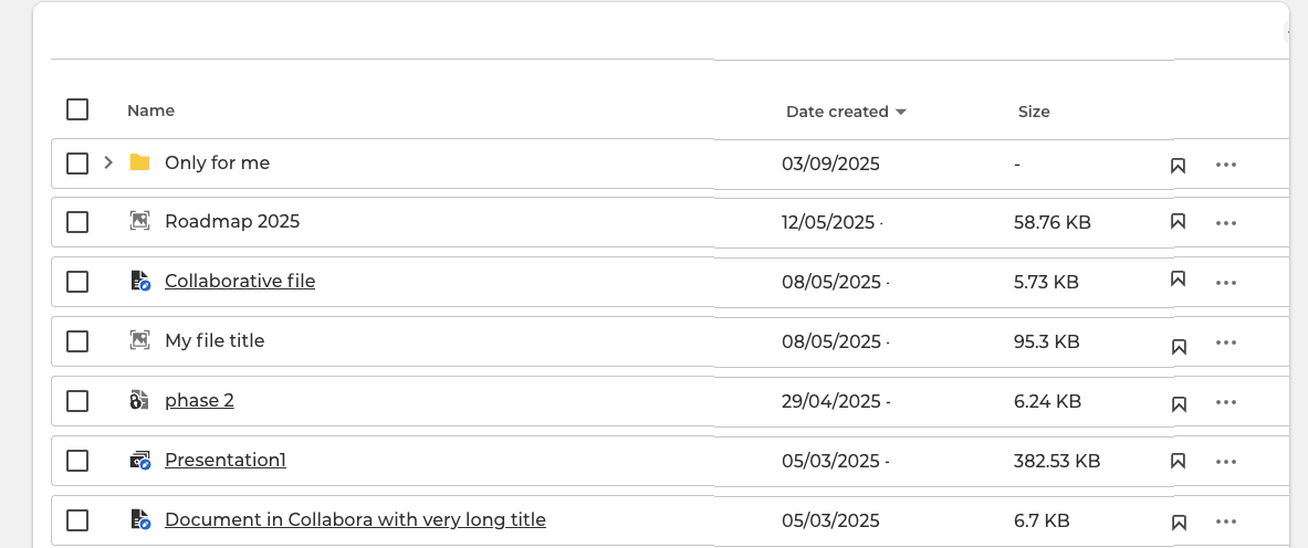 Files overview with less information density