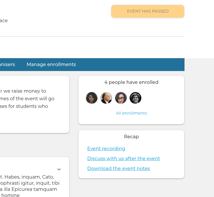 Provided links are displayed in the sidebar for enrollees only