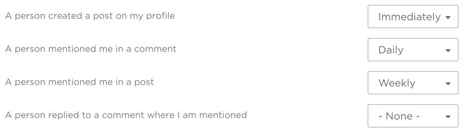 Email notifications