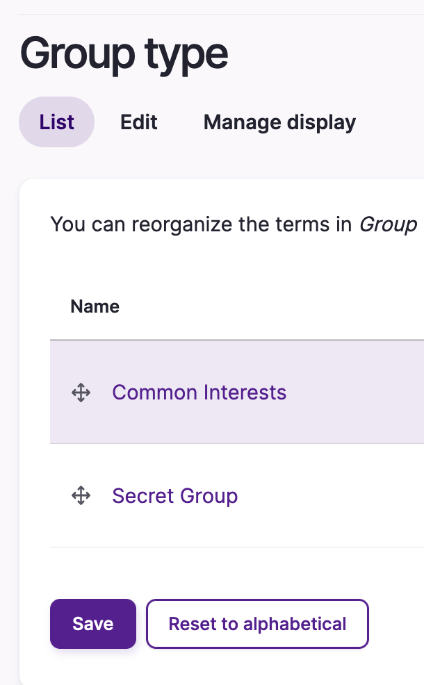 Group Types