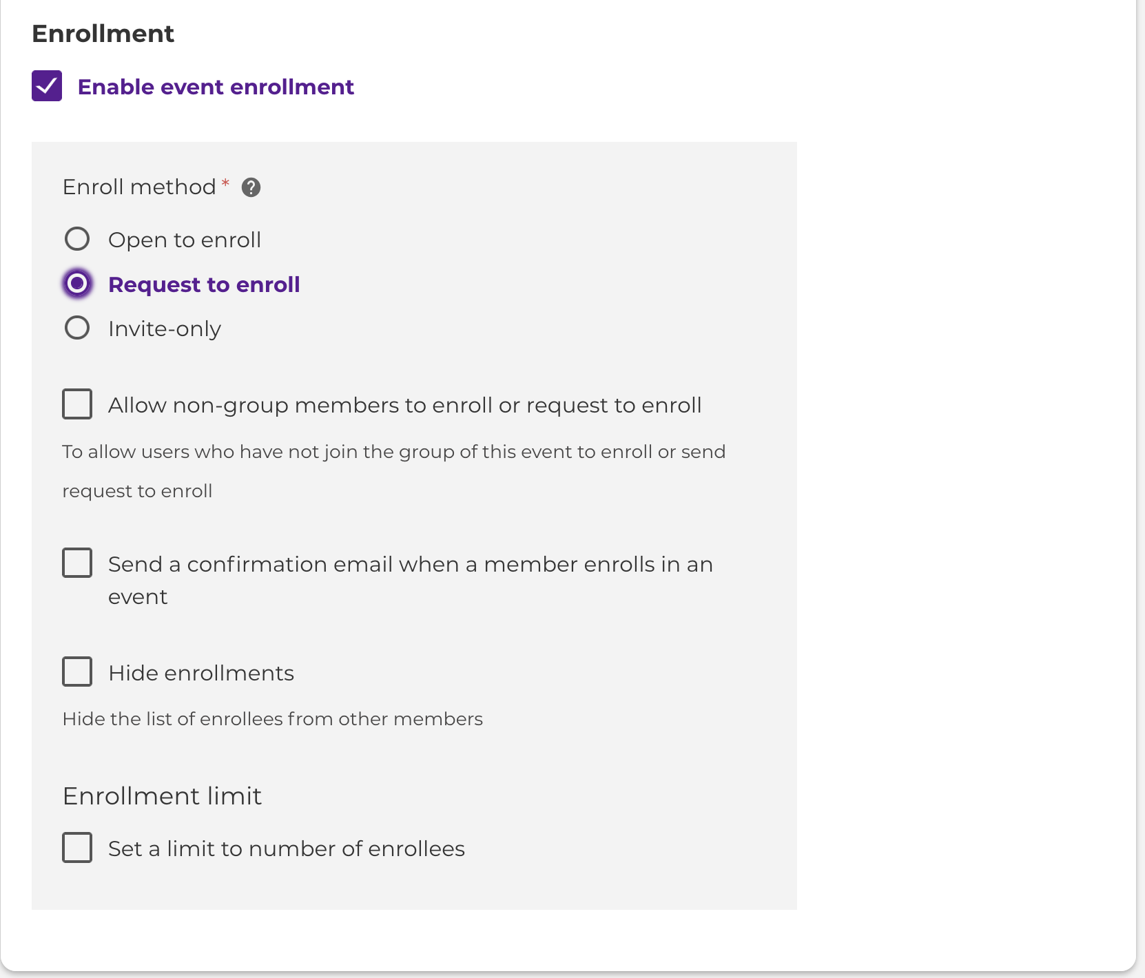 Enrollment options image