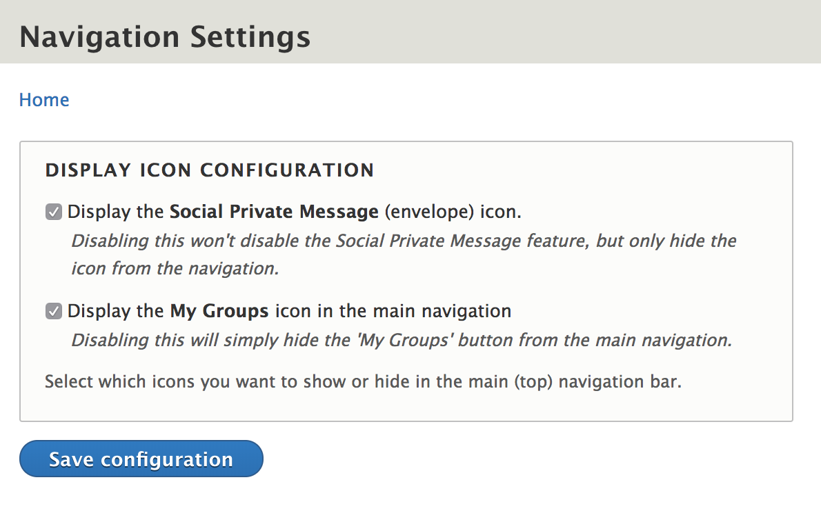 Icon Configuration